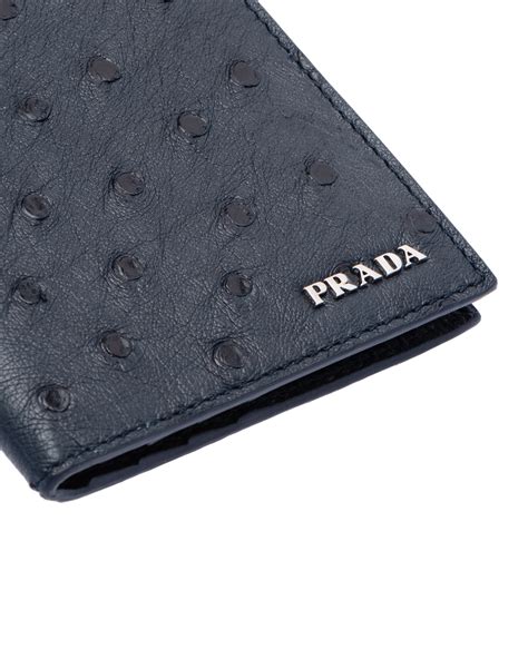 ostrich wallet prada|Navy Ostrich Leather Wallet .